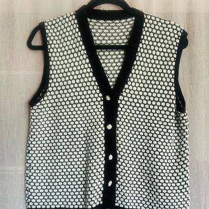 Black and white sweater vest